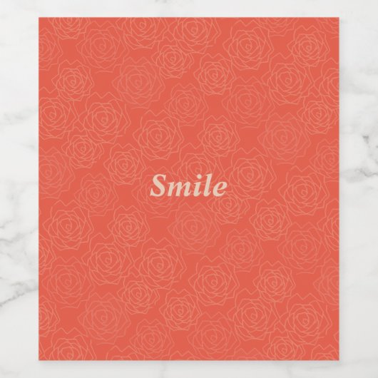 文字　カスタマイズ　ローズ　レッド WEINETIKETT (Einzelnes Label)