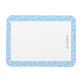 文字 　カスタマイズ　 花　ブルー　マグネット MAGNET (Horizontal)