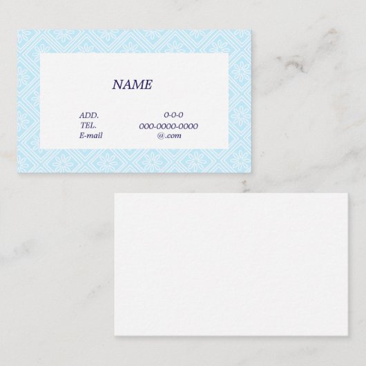 文字 カスタマイズ 菊 ブルー 名刺 VISITENKARTE (Vorne/Hinten)