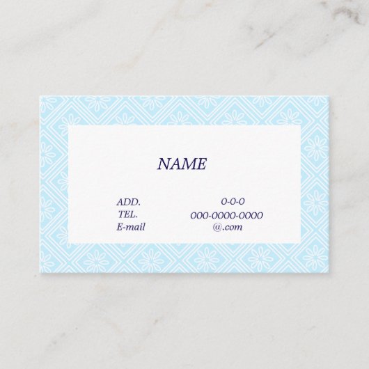 文字　カスタマイズ　菊　ブルー 名刺 VISITENKARTE (Vorderseite)