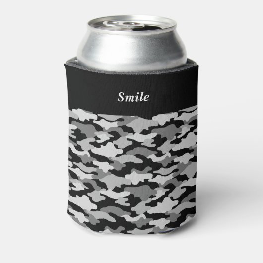 文字 カスタマイズ 迷彩 ブラック 缶クーラー DOSENKÜHLER (Kanne Rückseite)