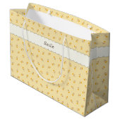 文字　カスタマイズ　野ばら　ベージュ　  ラージペーパーバッグ GROßE GESCHENKTÜTE (Rückseite Schrägansicht)