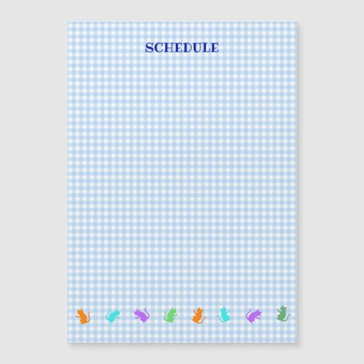 文字 カスタマイズ CAT チェック ブルー マグネット MAGNETKARTE (Vorderseite)