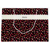 文字　カスタマイズ　ROSE　ブラック     ラージペーパーバッグ GROßE GESCHENKTÜTE (Vorderseite)