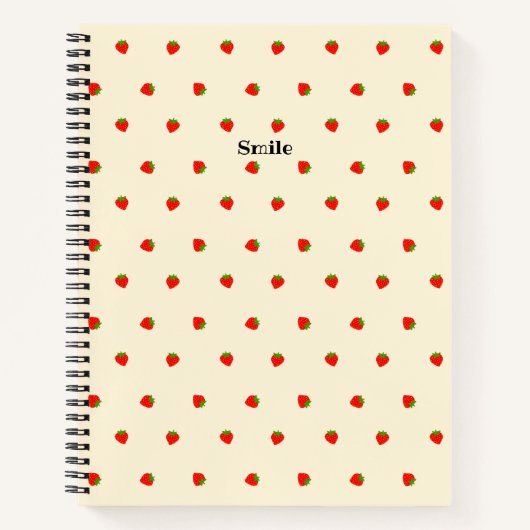 文字 カスタム いちご(アイボリー) ノートブック NOTIZBLOCK (Vorderseite)
