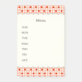 文字 カスタム いちご&チェック(オレンジ) ポストイット POST-IT KLEBEZETTEL (Vorderseite)