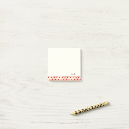文字 カスタム いちご チェック オレンジ POST-IT KLEBEZETTEL (Auf Schreibtisch)