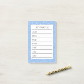 文字 カスタム ウィークリースケジュール 夕化粧(ブルー) POST-IT KLEBEZETTEL (Auf Schreibtisch)