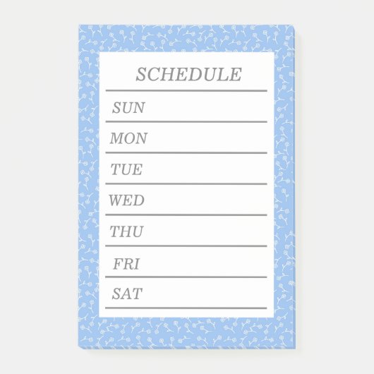 文字　カスタム　ウィークリースケジュール　夕化粧（ブルー）     POST-IT KLEBEZETTEL (Vorderseite)