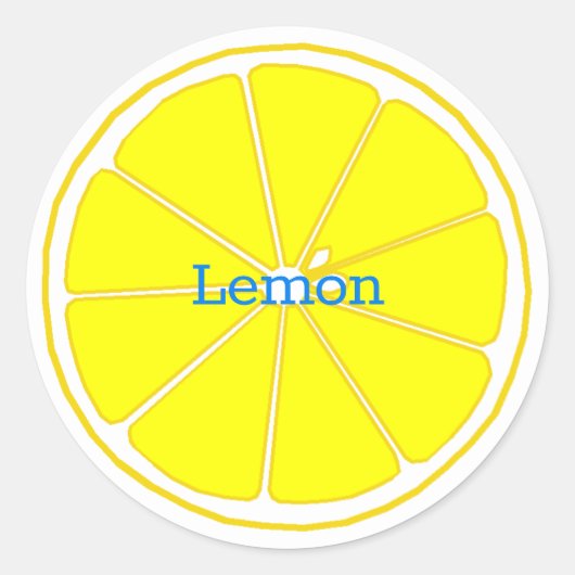 文字 カスタム レモン ラウンドシール RUNDER AUFKLEBER (Vorderseite)