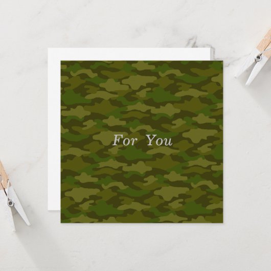 文字 カスタム 迷彩(カーキ) カード KARTE (Vorderseite/Rückseite Beispiel)