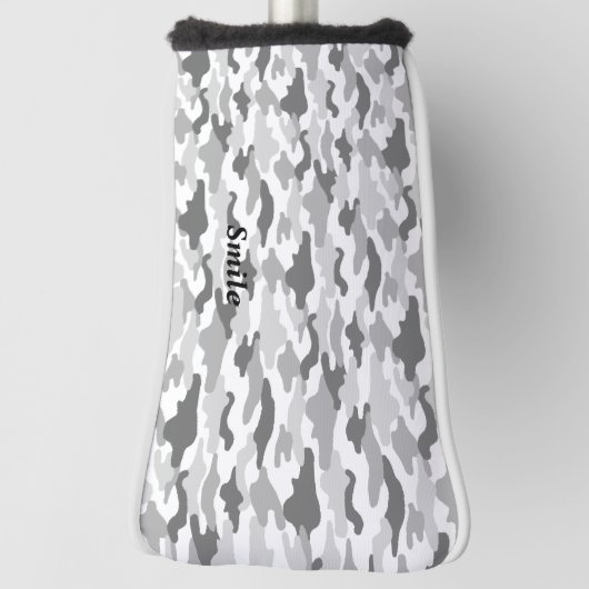 文字 カスタム 迷彩(ホワイト) ゴルフヘッドカバー GOLF HEADCOVER (Rotieren 90)