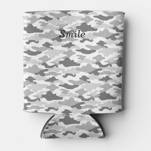 文字　カスタム　迷彩（ホワイト） 缶クーラー DOSENKÜHLER (Vorderseite)