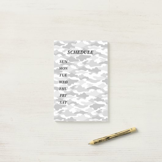 文字 カスタム 迷彩(ホワイト) POST-IT KLEBEZETTEL (Auf Schreibtisch)