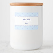 文字 カスタム 野ばら&リボン(ブルー) フードラベル LEBENSMITTELETIKETT (Vorderseite)