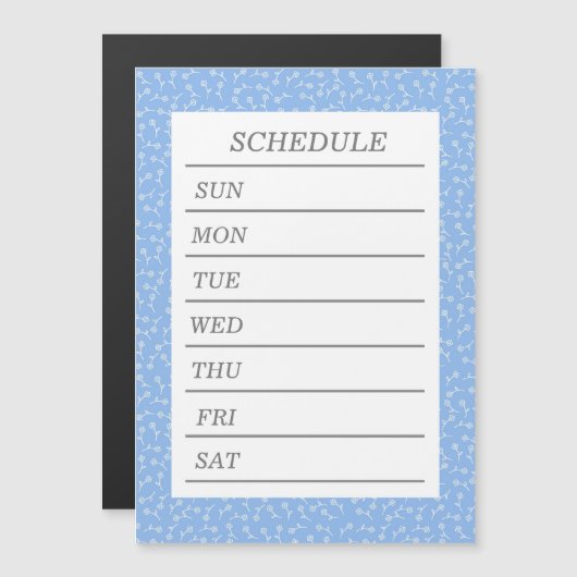 文字 白紙 カスタム ウィークリースケジュール 夕化粧(ブルー) マグネット MAGNETKARTE (Vorne/Hinten)