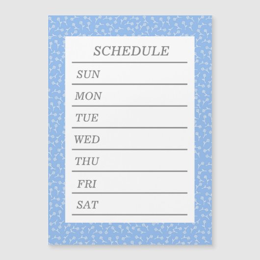 文字 白紙 カスタム ウィークリースケジュール 夕化粧(ブルー) マグネット MAGNETKARTE (Vorderseite)