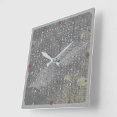 方丈記による「無常」の壁時計 (落ち葉) QUADRATISCHE WANDUHR (Winkel)