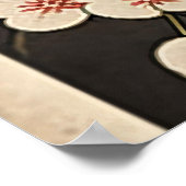 日本の伝統的なヴィンテージデザインを使用したアート作品 柴犬 富士山 花 POSTER (Ecke)