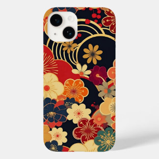 日本の伝統的なヴィンテージデザインを使用したアート作品　花 Case-Mate iPhone 14 HÜLLE