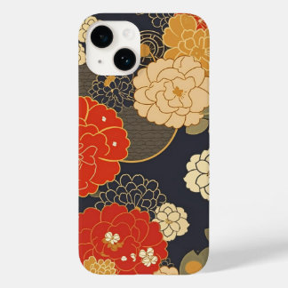 日本の伝統的なヴィンテージデザインを使用したアート作品　花 Case-Mate iPhone 14 HÜLLE