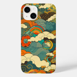 日本の伝統的なヴィンテージデザインを使用したアート作品　雲 Case-Mate iPhone 14 HÜLLE