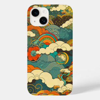 日本の伝統的なヴィンテージデザインを使用したアート作品　雲 Case-Mate iPhone 14 HÜLLE