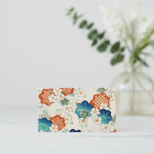 日本の美しいヴィンテージな花柄模様 VISITENKARTE (Stehend Vorderseite)