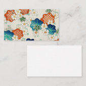 日本の美しいヴィンテージな花柄模様 VISITENKARTE (Vorne/Hinten)