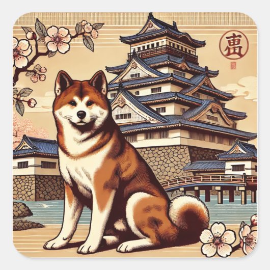 日本の象徴 QUADRATISCHER AUFKLEBER (Vorderseite)