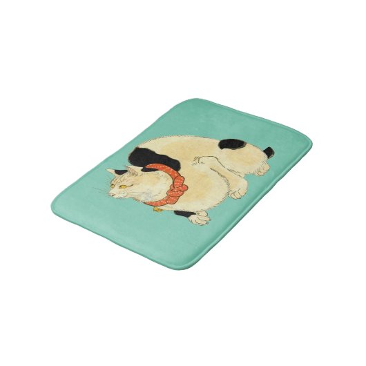 日本猫, 国芳 japanische Katze, Kuniyoshi, Ukiyo-e Badematte (Schrägansicht)