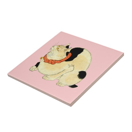 日本猫, 国芳 japanische Katze, Kuniyoshi, Ukiyo-e Fliese (Seite)