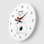 日 本 の の 人, Puppe der japanischen Katze Große Wanduhr (Winkel)