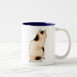 日 本 猫, 国 Japanischer Katze, Kuniyoshi, Ukiyo-e Zweifarbige Tasse