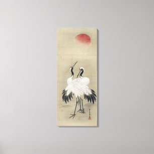 旭 日 双 図, 狩 野, 鶴 Nachmittagssonne, Kano Doushun Leinwanddruck