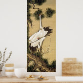 旭 日 松 図, 若 冲 Cranes & Morning Sun, Jakuchū Poster (Küche)