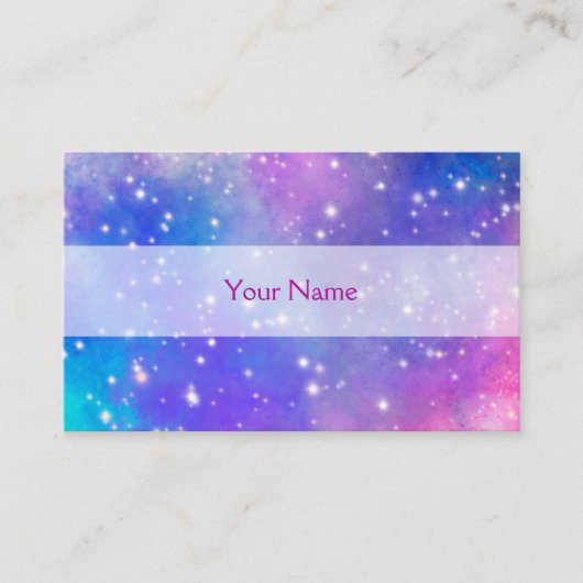 星がキラキラ輝く宇宙のイラストを使った名刺 VISITENKARTE (Vorderseite)