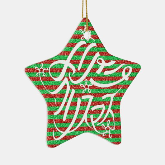 星形メリークリスマスのタイポグラフィーと他8言語 KERAMIK ORNAMENT (Rechts)