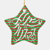 星形メリークリスマスのタイポグラフィーと他8言語 KERAMIK ORNAMENT (Vorne)