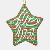 星形メリークリスマスのタイポグラフィーと他8言語 KERAMIK ORNAMENT (Links)