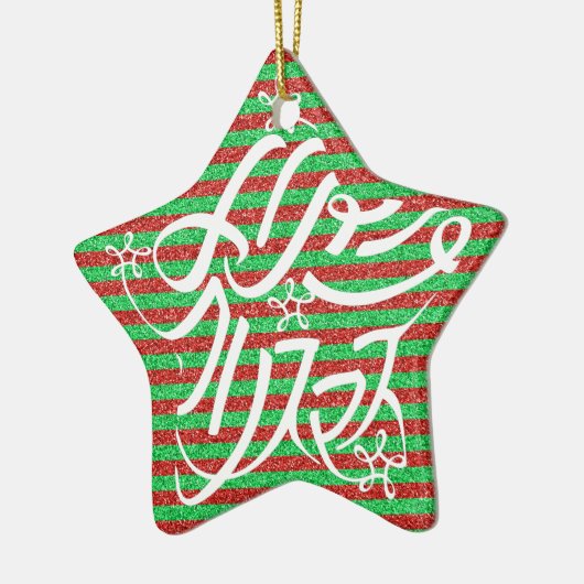 星形メリークリスマスのタイポグラフィーと他8言語 KERAMIK ORNAMENT (Links)