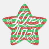 星形メリークリスマスのタイポグラフィーと他8言語 Stern-Aufkleber (Vorderseite)