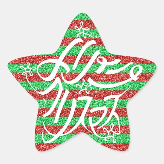 星形メリークリスマスのタイポグラフィーと他8言語 Stern-Aufkleber (Vorderseite)