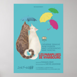 映画パロディ　ニャルブールの雨傘 POSTER