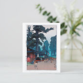 春 大 社 鹿, Hirsch von Kasuga Shrine, Hiroshi Yoshida Postkarte (Stehend Vorderseite)