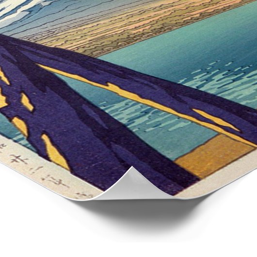 晩 の 富 山, im Herbst Fuji, Hasui Kawase, 秋 Poster (Ecke)