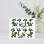 暑 中 見 舞 い Labradorsの 涼 Postkarte (Stehend Vorderseite)