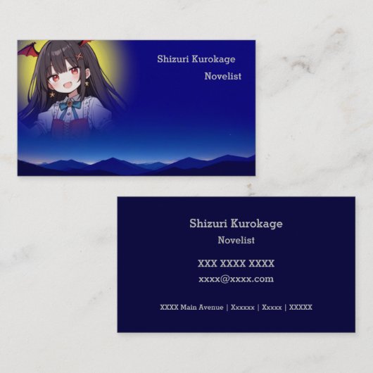 月があなたの顔写真になる VISITENKARTE (Vorne/Hinten)