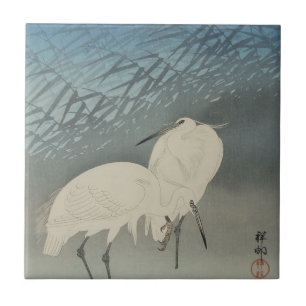 月と白鷺, 古邨 Reiher u. Mond, Koson, Ukiyo-e Fliese