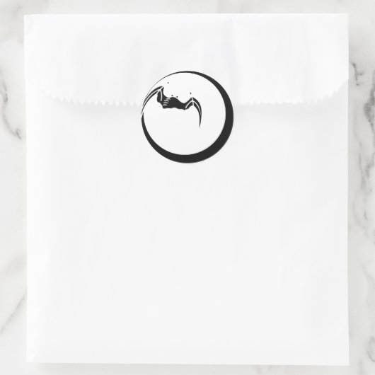 月に蝙蝠 RUNDER AUFKLEBER (Tasche)